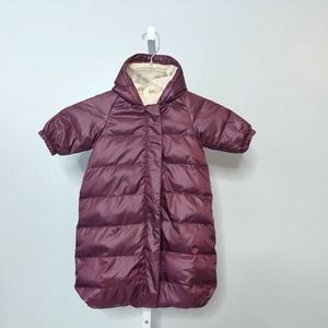 J. Crew Baby Puffer Bunting Bag 0-3 months in Purple and Cream